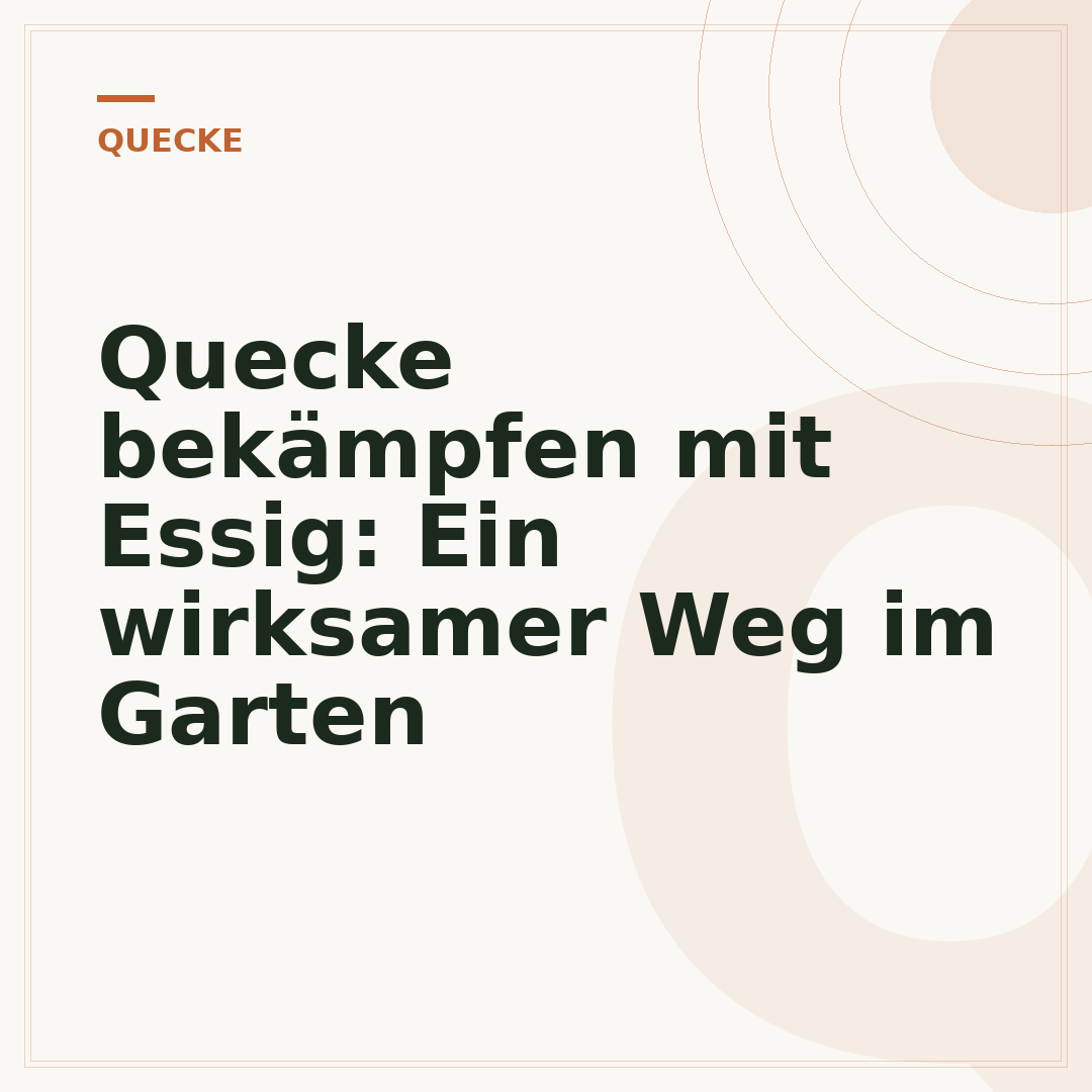 Quecke bekämpfen mit Essig: Ein wirksamer Weg im Garten