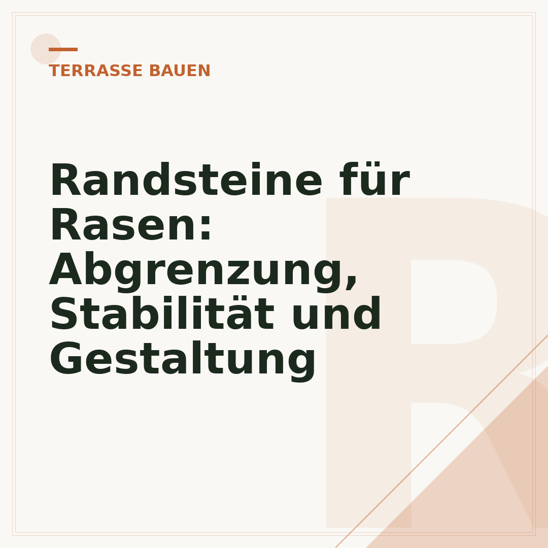 Randsteine für Rasen: Abgrenzung, Stabilität und Gestaltung