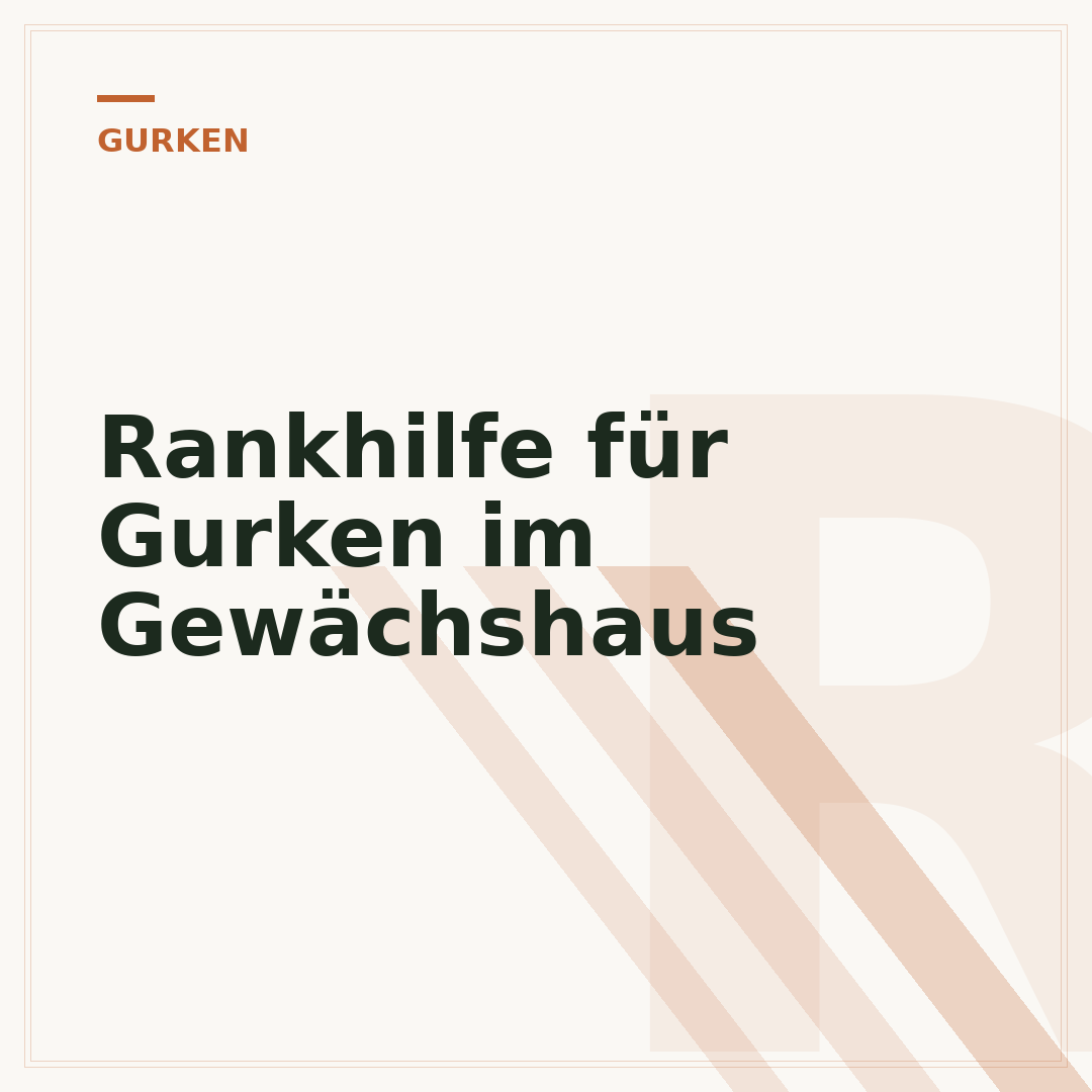 Rankhilfe für Gurken im Gewächshaus