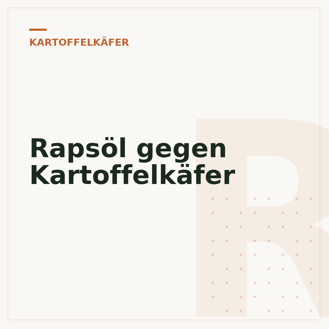 Rapsöl gegen Kartoffelkäfer