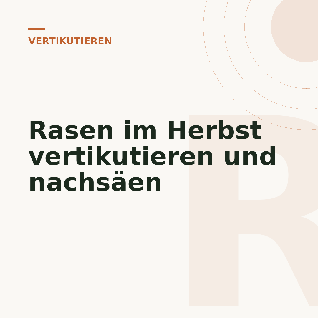 Rasen im Herbst vertikutieren und nachsäen
