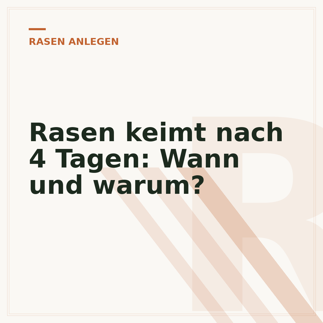 Rasen keimt nach 4 Tagen: Wann und warum?