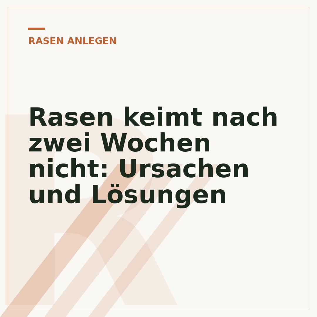 Rasen keimt nach zwei Wochen nicht: Ursachen und Lösungen