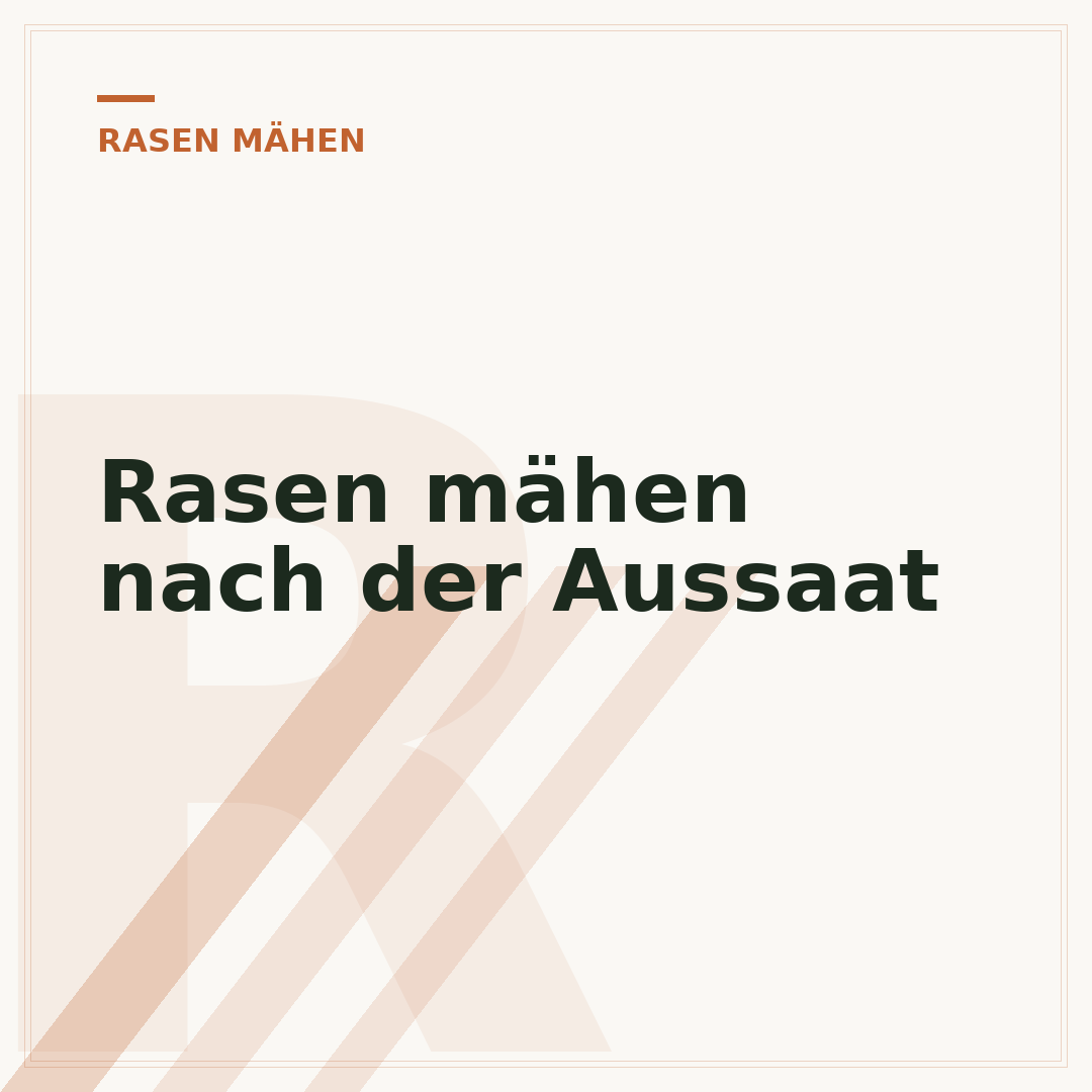 Rasen mähen nach der Aussaat