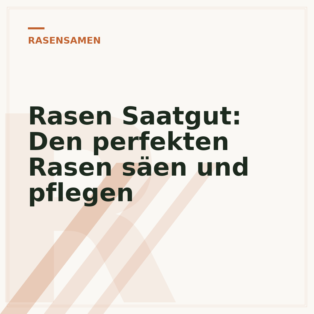 Rasen Saatgut: Den perfekten Rasen säen und pflegen