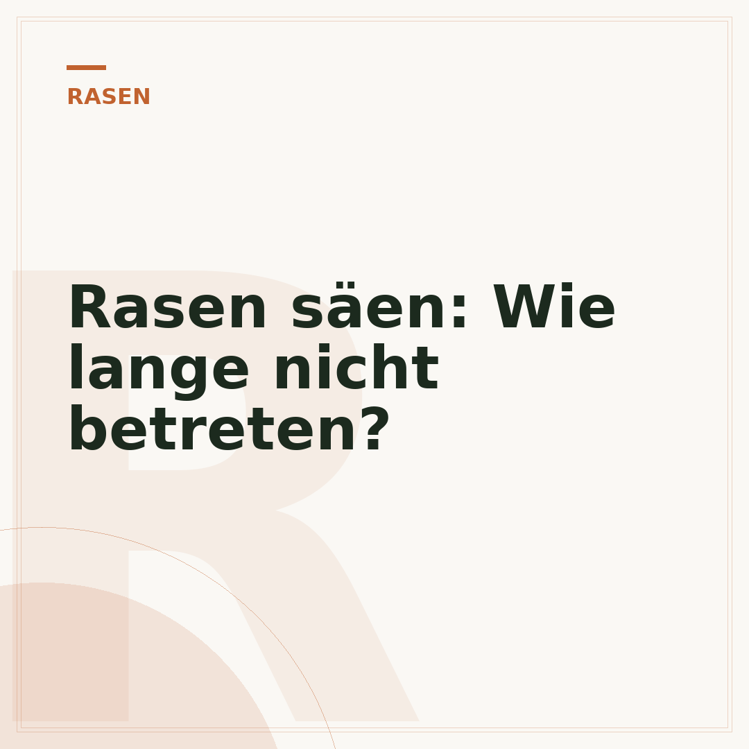Rasen säen: Wie lange nicht betreten?