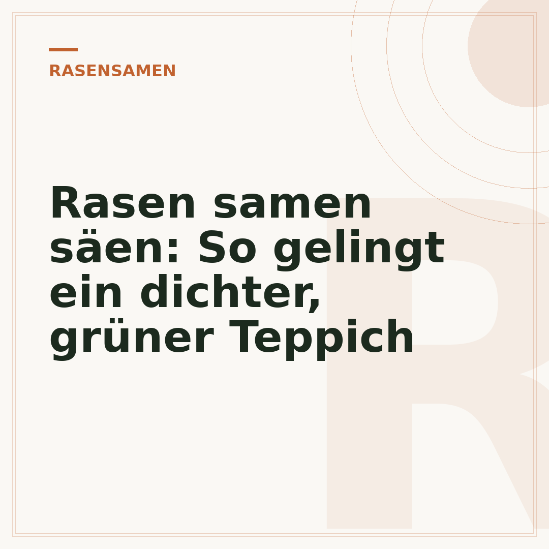 Rasen samen säen: So gelingt ein dichter, grüner Teppich