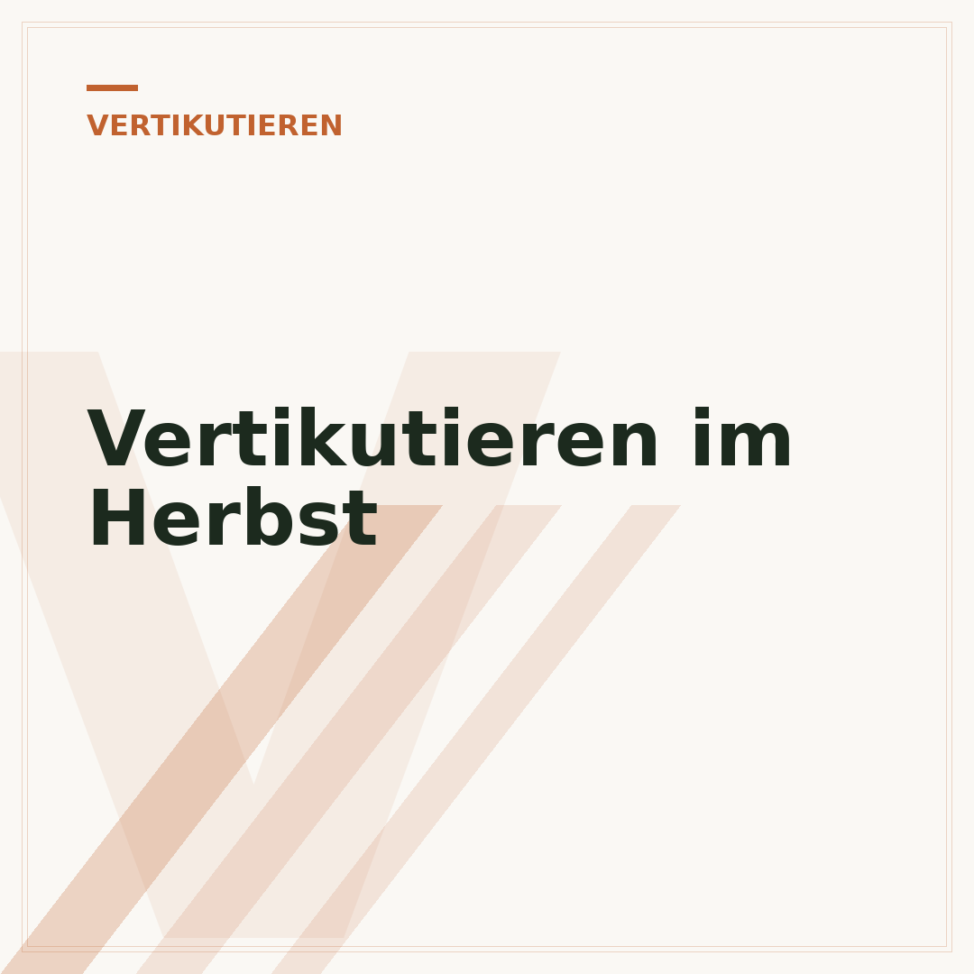 Vertikutieren im Herbst