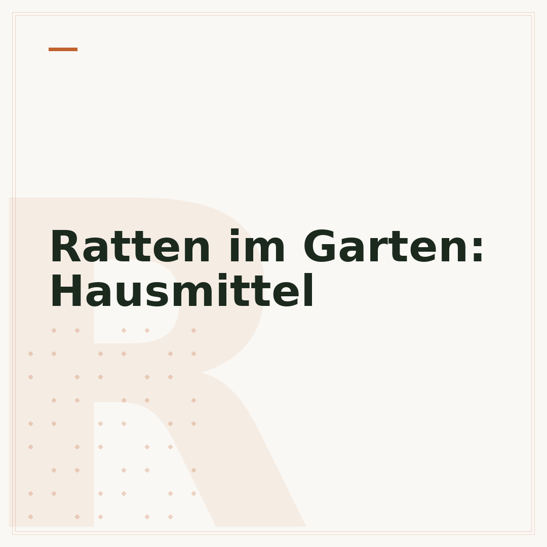 Ratten im Garten: Hausmittel