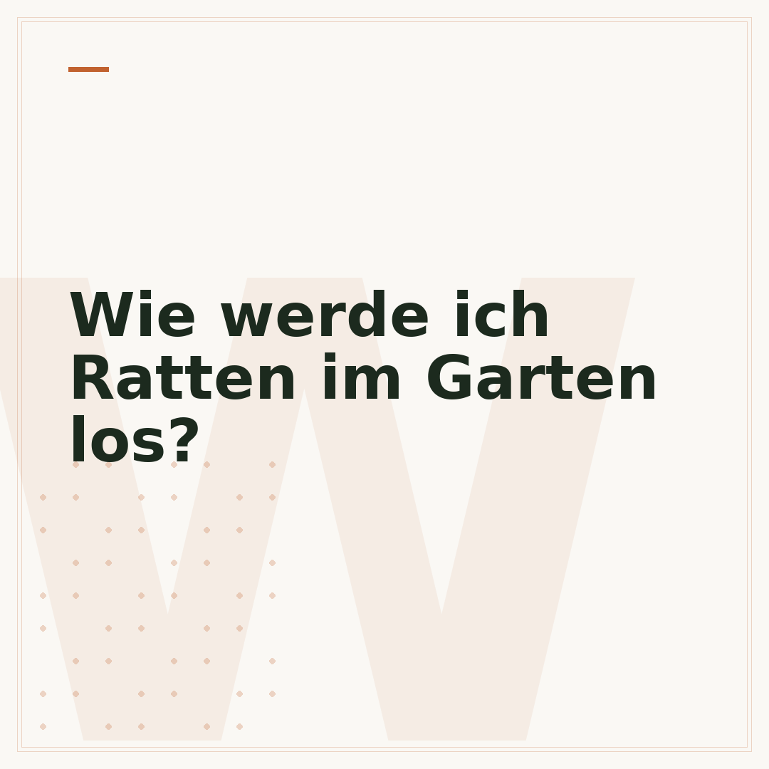 Wie werde ich Ratten im Garten los?