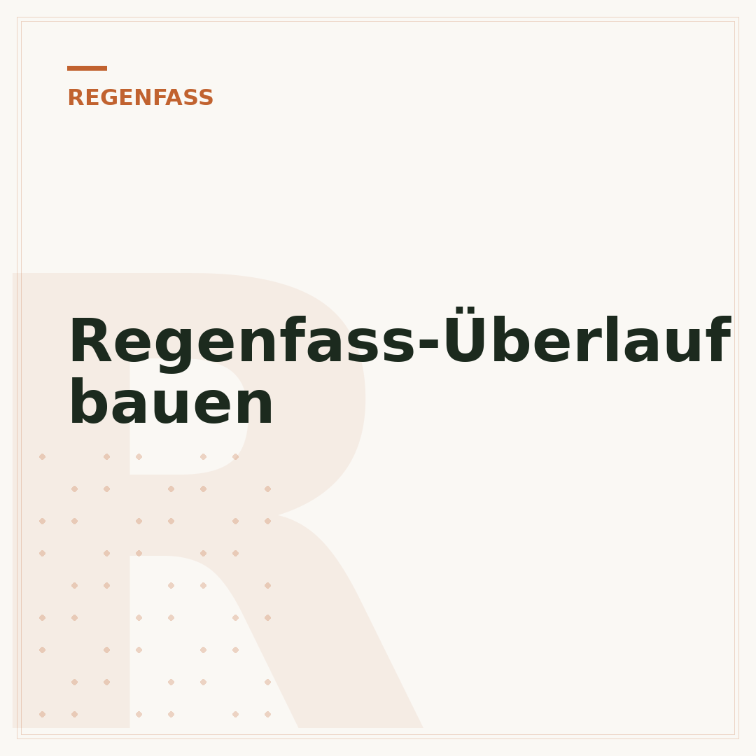 Regenfass-Überlauf bauen