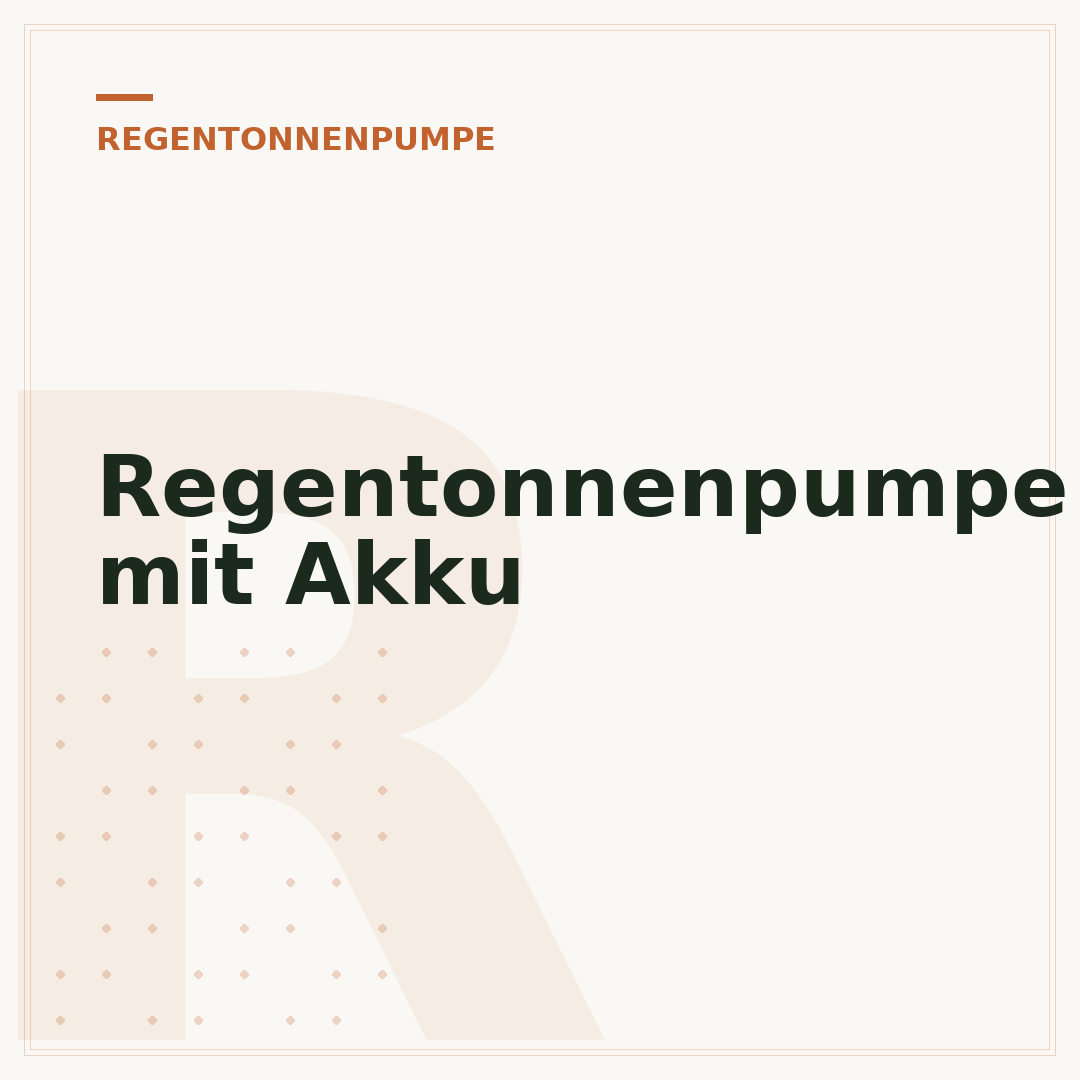Regentonnenpumpe mit Akku