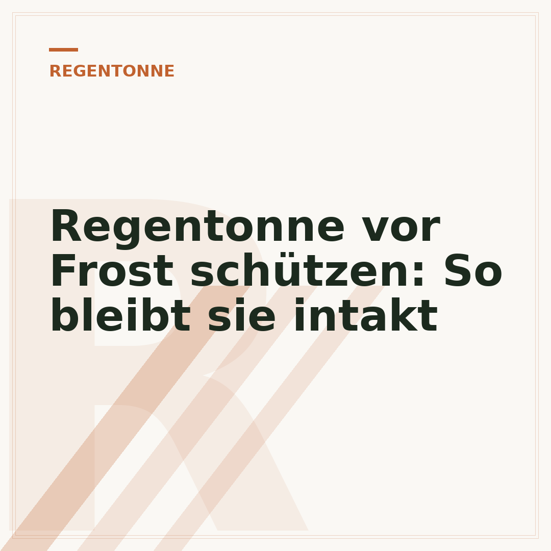 Regentonne vor Frost schützen: So bleibt sie intakt