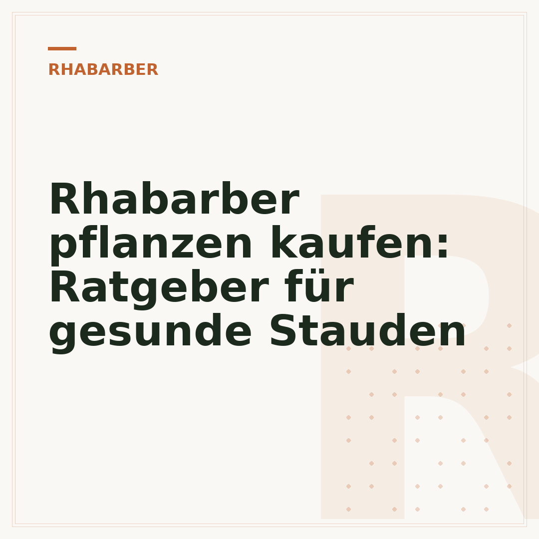 Rhabarber pflanzen kaufen: Ratgeber für gesunde Stauden