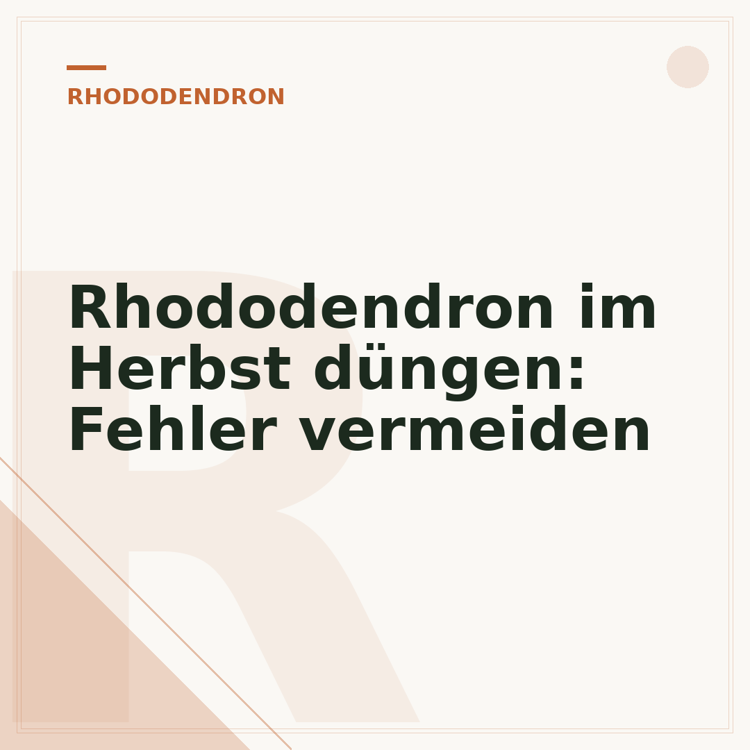 Rhododendron im Herbst düngen: Fehler vermeiden