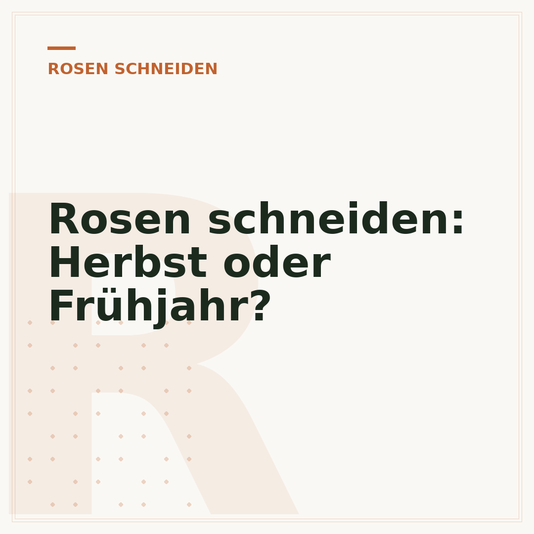 Rosen schneiden: Herbst oder Frühjahr?