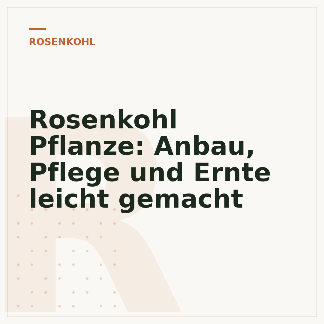 Rosenkohl Pflanze: Anbau, Pflege und Ernte leicht gemacht