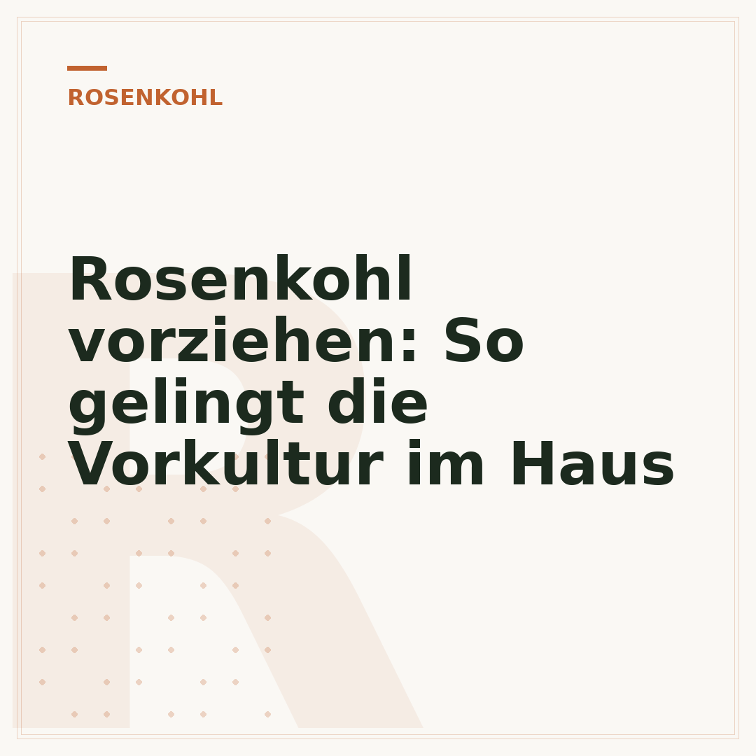 Rosenkohl vorziehen: So gelingt die Vorkultur im Haus