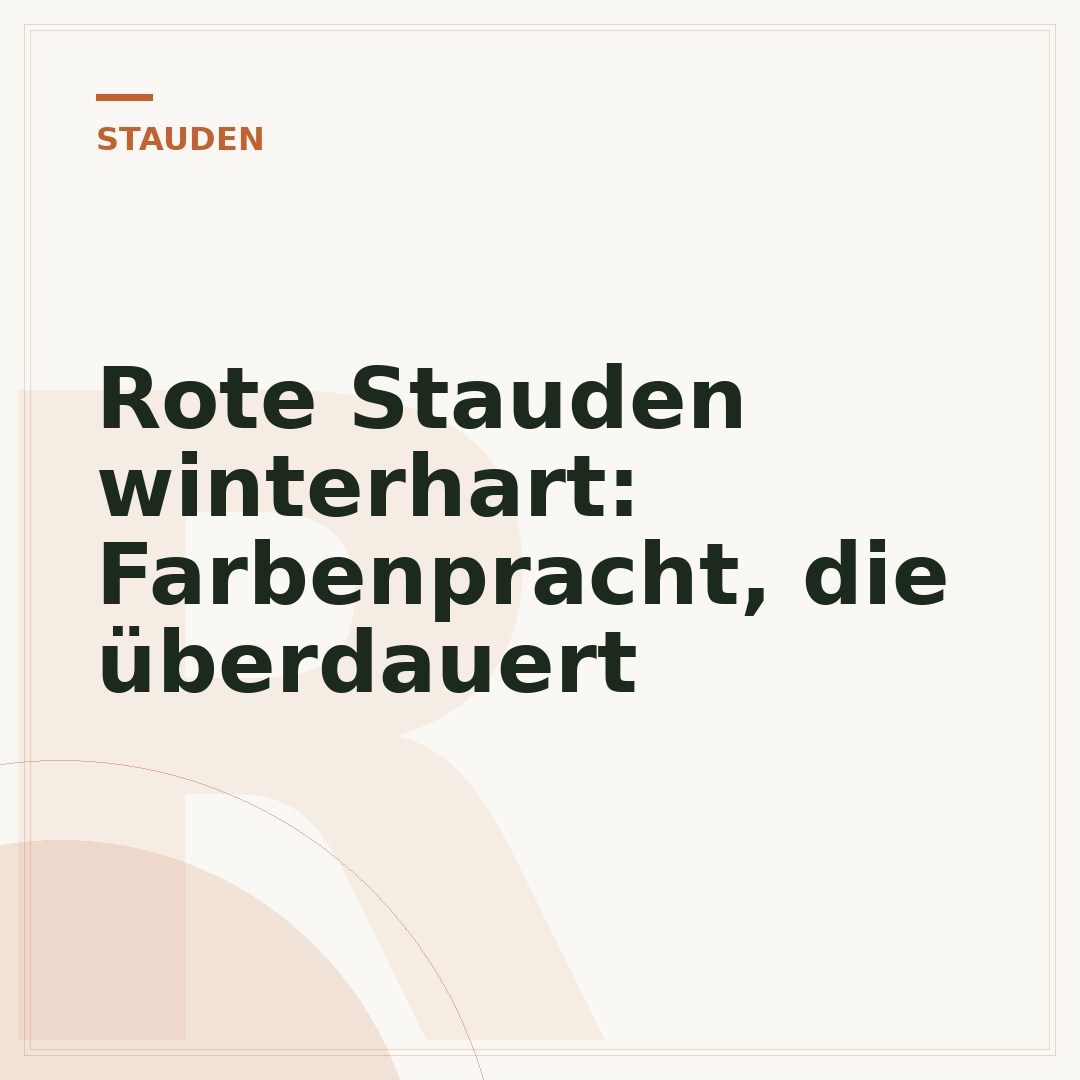 Rote Stauden winterhart: Farbenpracht, die überdauert