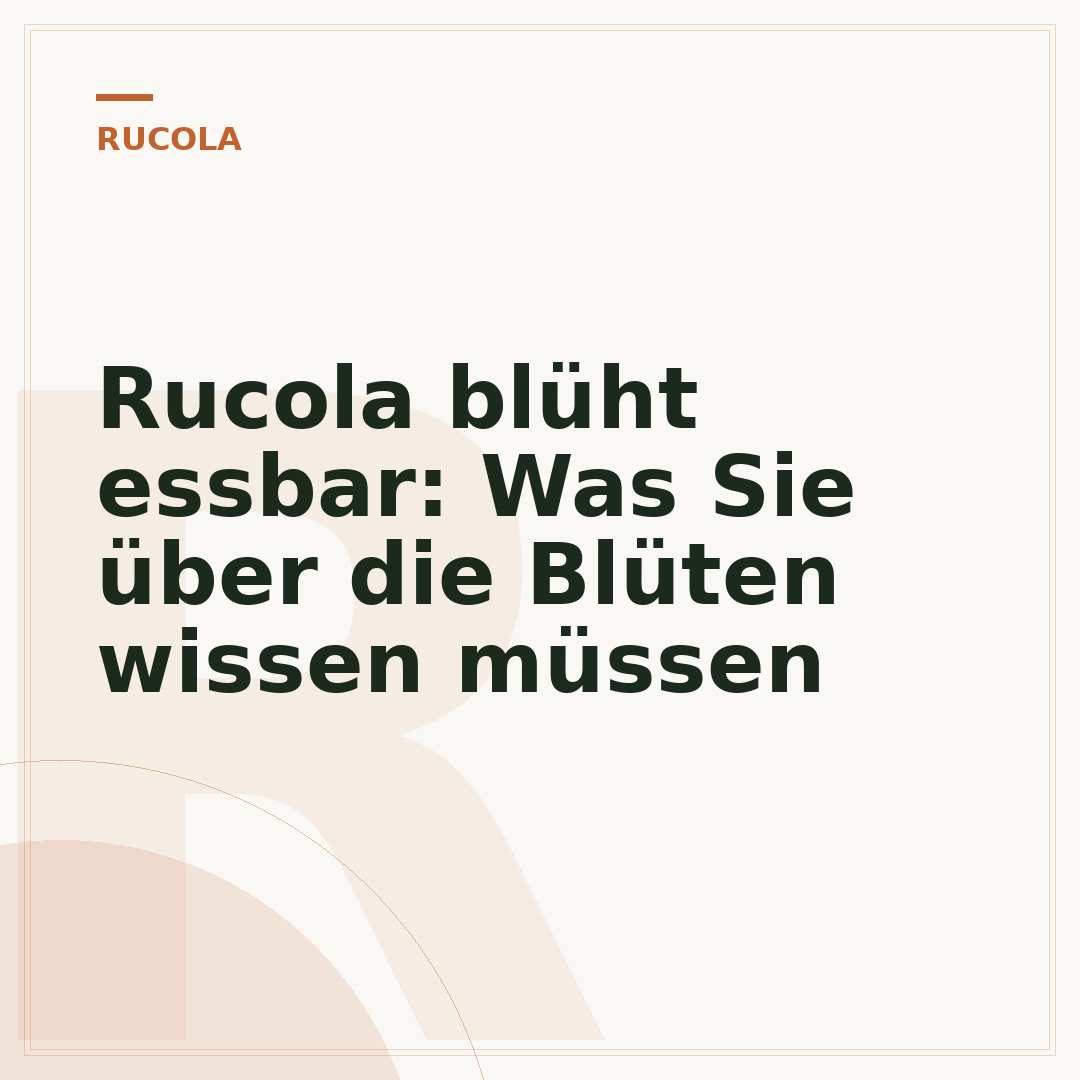 Rucola blüht essbar: Was Sie über die Blüten wissen müssen