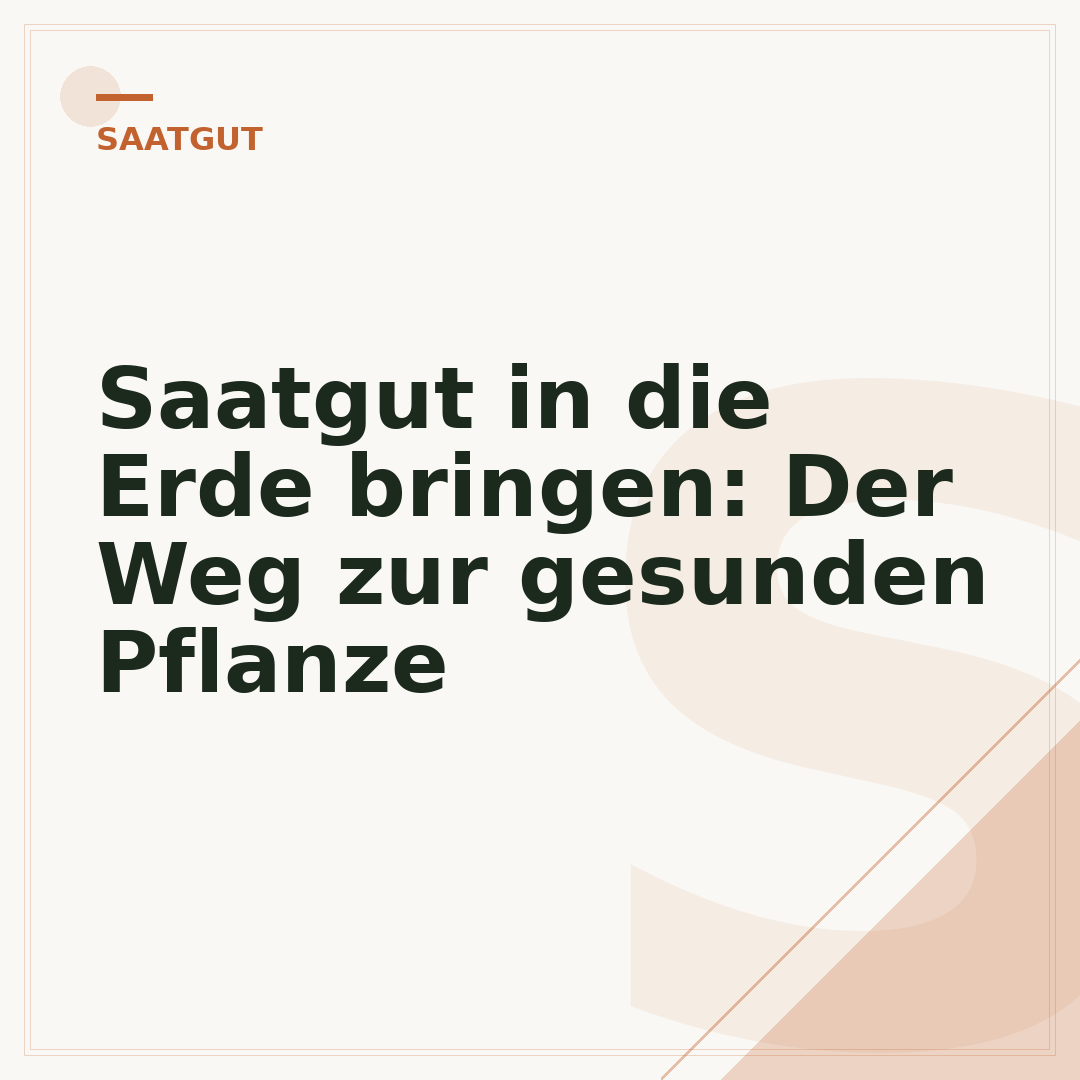 Saatgut in die Erde bringen: Der Weg zur gesunden Pflanze