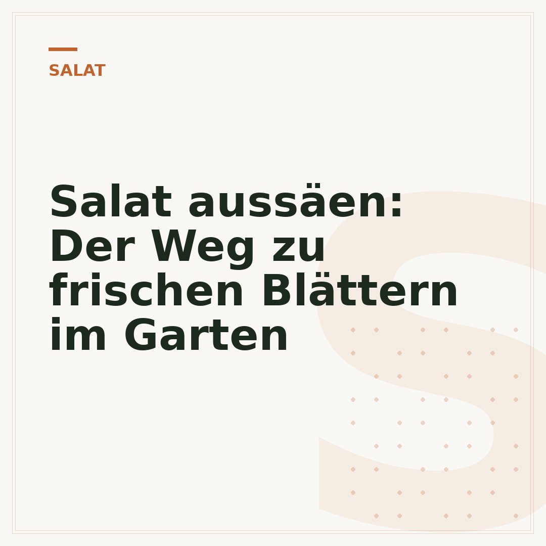 Salat aussäen: Der Weg zu frischen Blättern im Garten