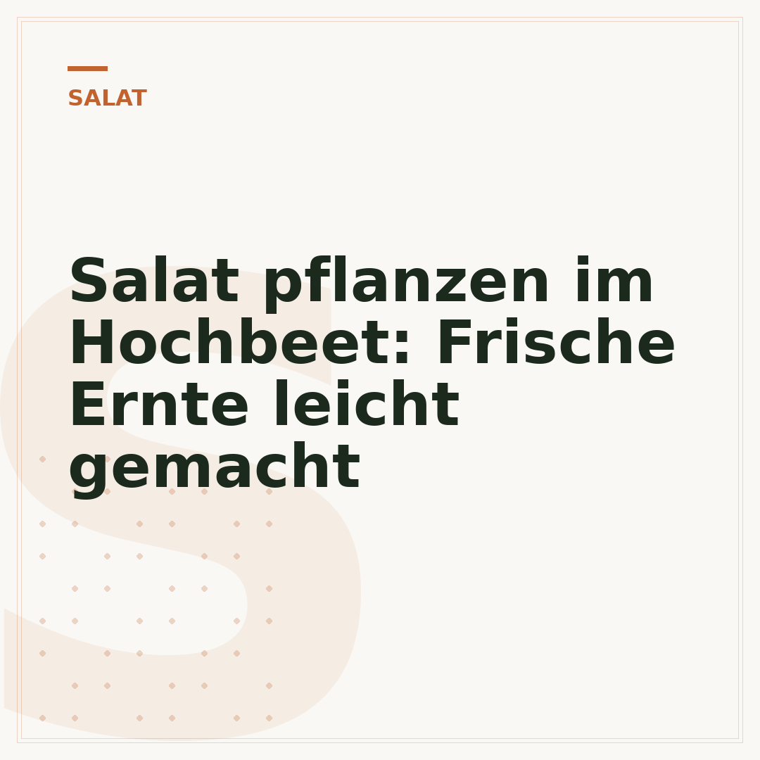 Salat pflanzen im Hochbeet: Frische Ernte leicht gemacht