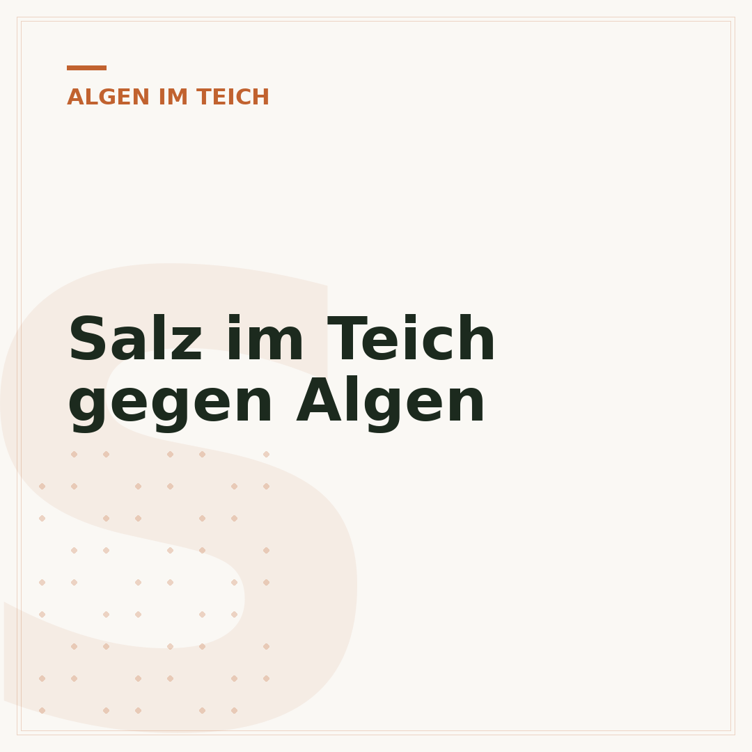 Salz im Teich gegen Algen