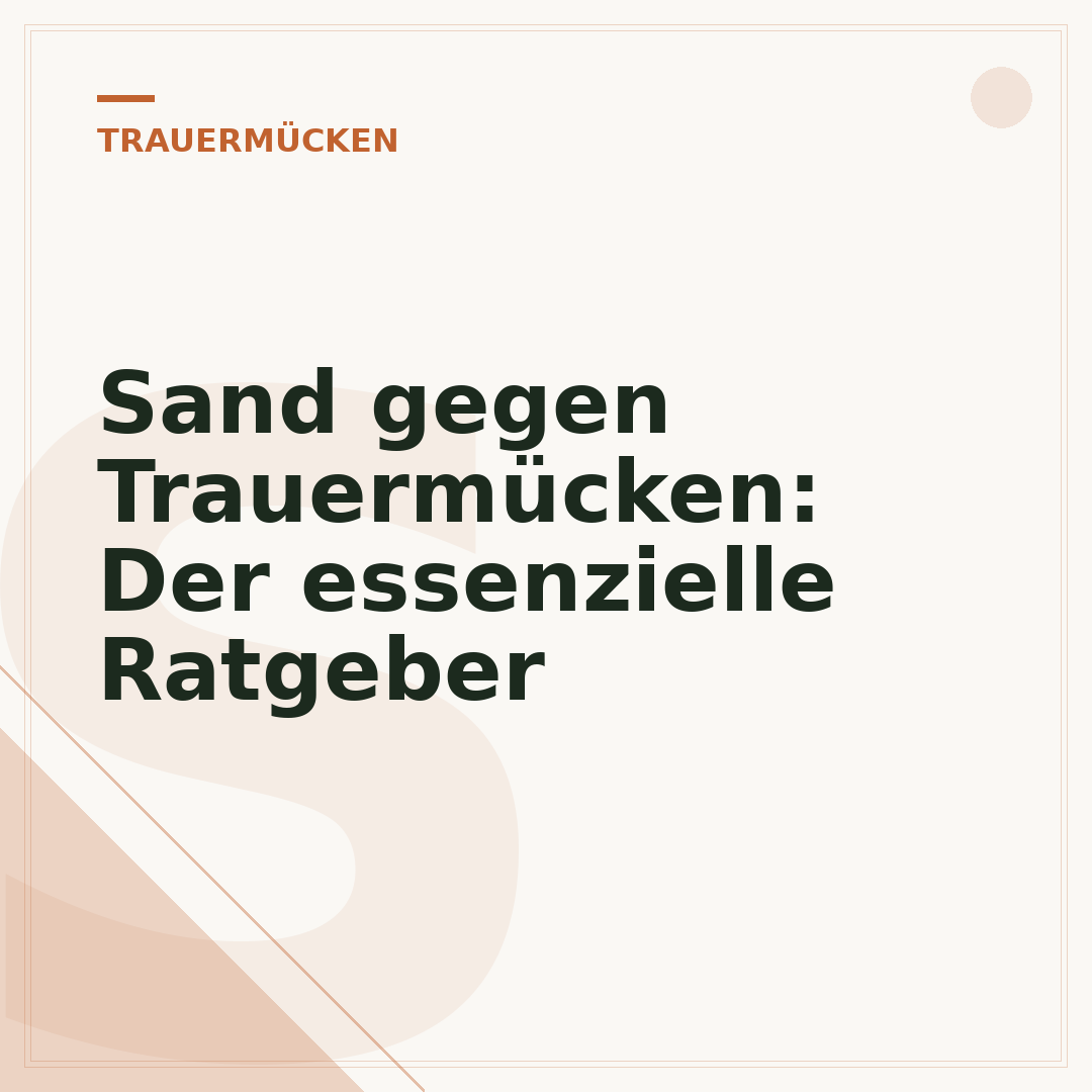 Sand gegen Trauermücken: Der essenzielle Ratgeber