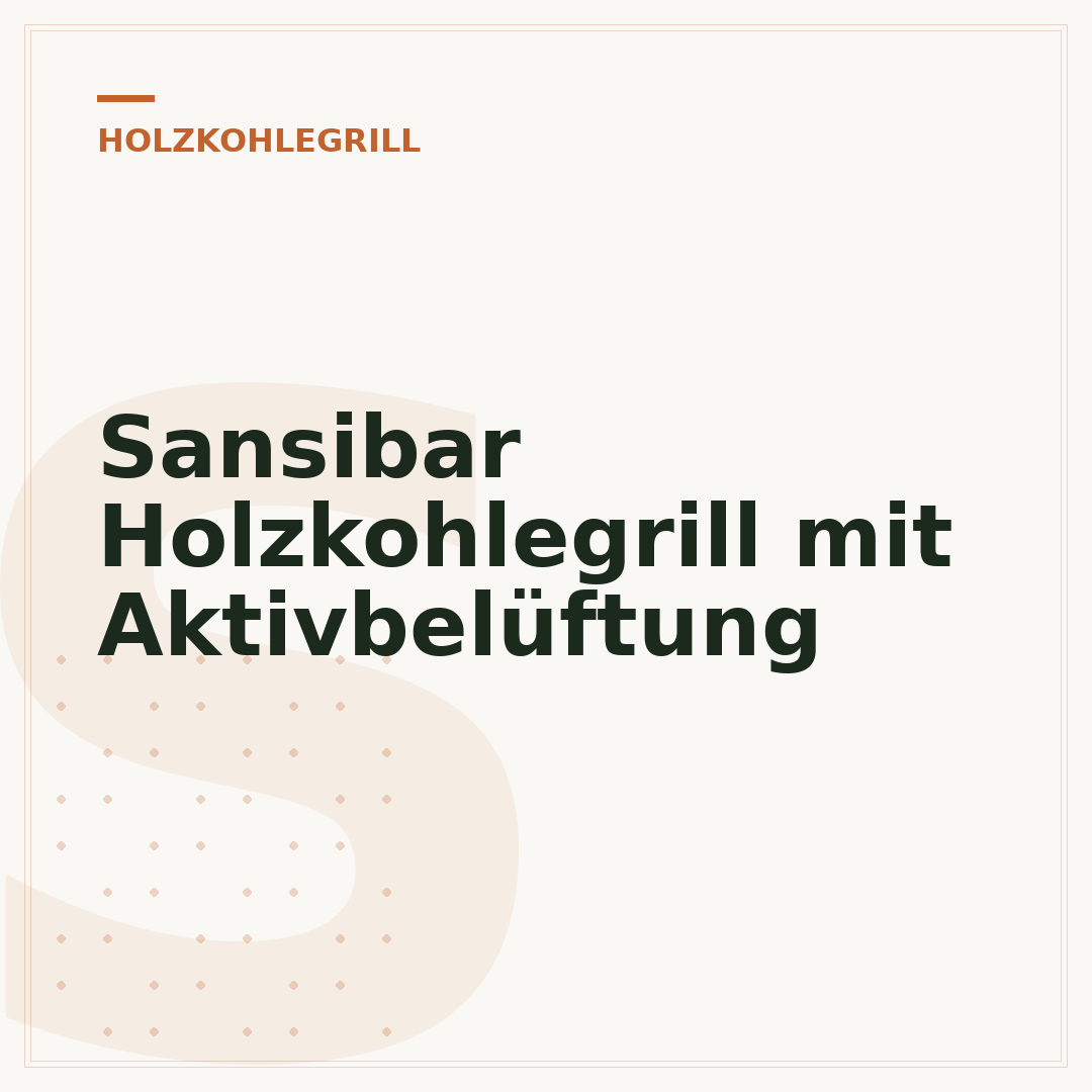 Sansibar Holzkohlegrill mit Aktivbelüftung