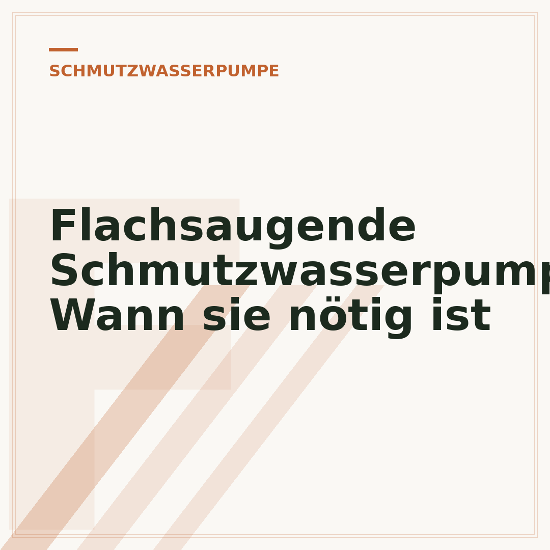 Flachsaugende Schmutzwasserpumpe: Wann sie nötig ist