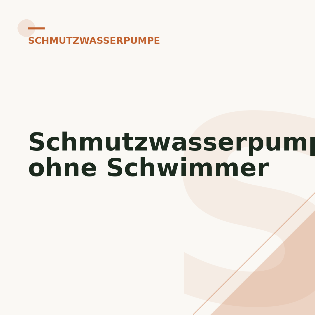 Schmutzwasserpumpe ohne Schwimmer