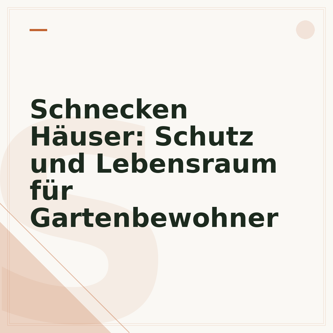 Schnecken Häuser: Schutz und Lebensraum für Gartenbewohner