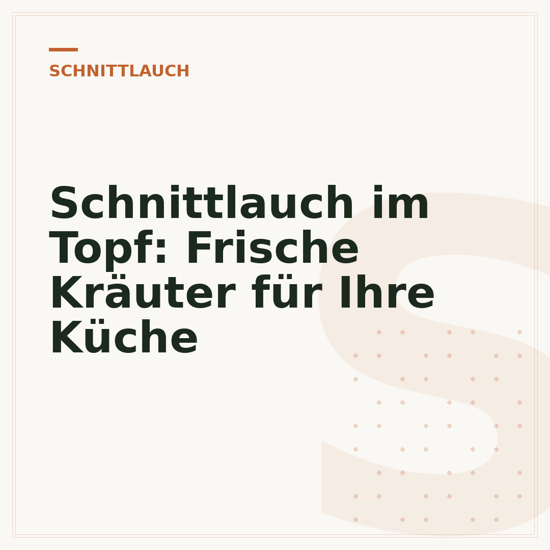 Schnittlauch im Topf: Frische Kräuter für Ihre Küche