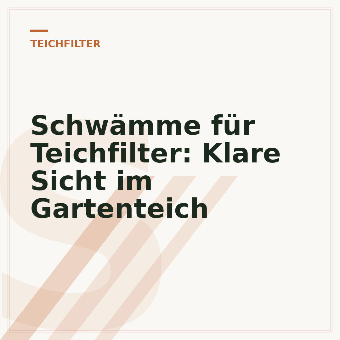 Schwämme für Teichfilter: Klare Sicht im Gartenteich