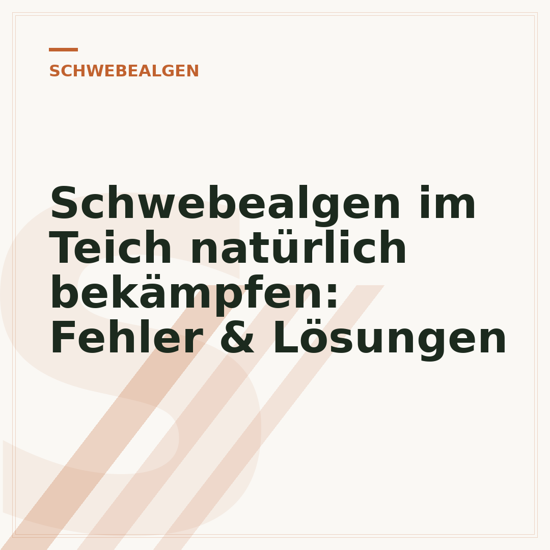 Schwebealgen im Teich natürlich bekämpfen: Fehler & Lösungen