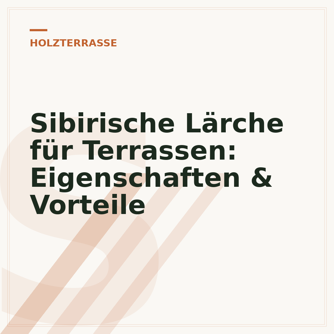 Sibirische Lärche für Terrassen: Eigenschaften & Vorteile