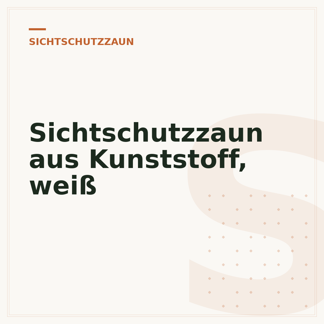Sichtschutzzaun aus Kunststoff, weiß