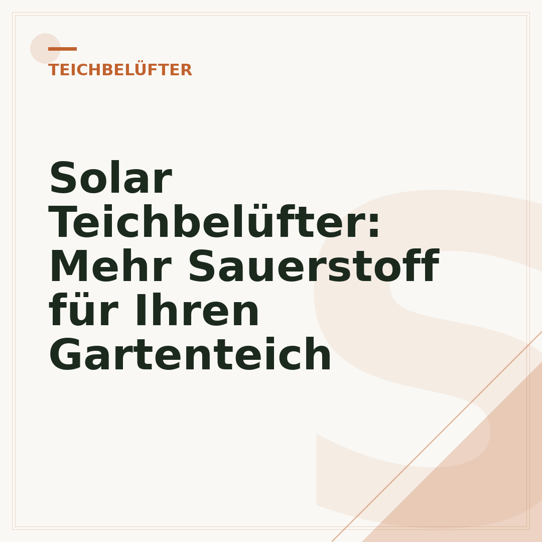 Solar Teichbelüfter: Mehr Sauerstoff für Ihren Gartenteich