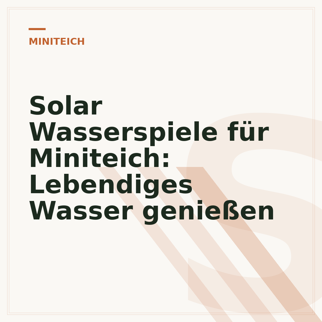 Solar Wasserspiele für Miniteich: Lebendiges Wasser genießen