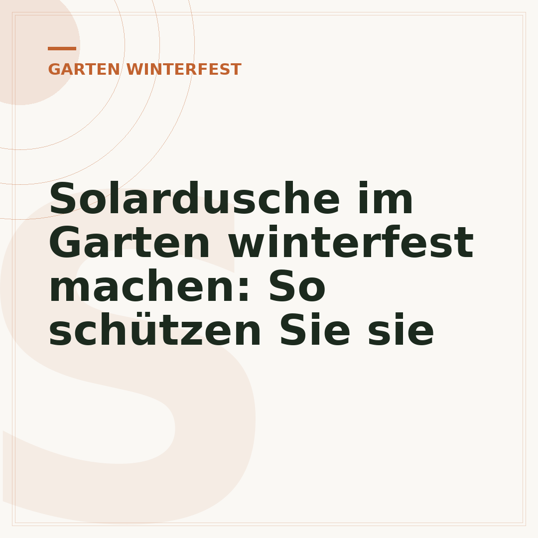 Solardusche im Garten winterfest machen: So schützen Sie sie
