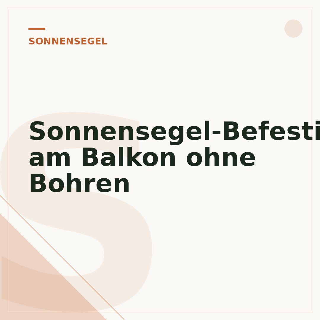 Sonnensegel-Befestigung am Balkon ohne Bohren