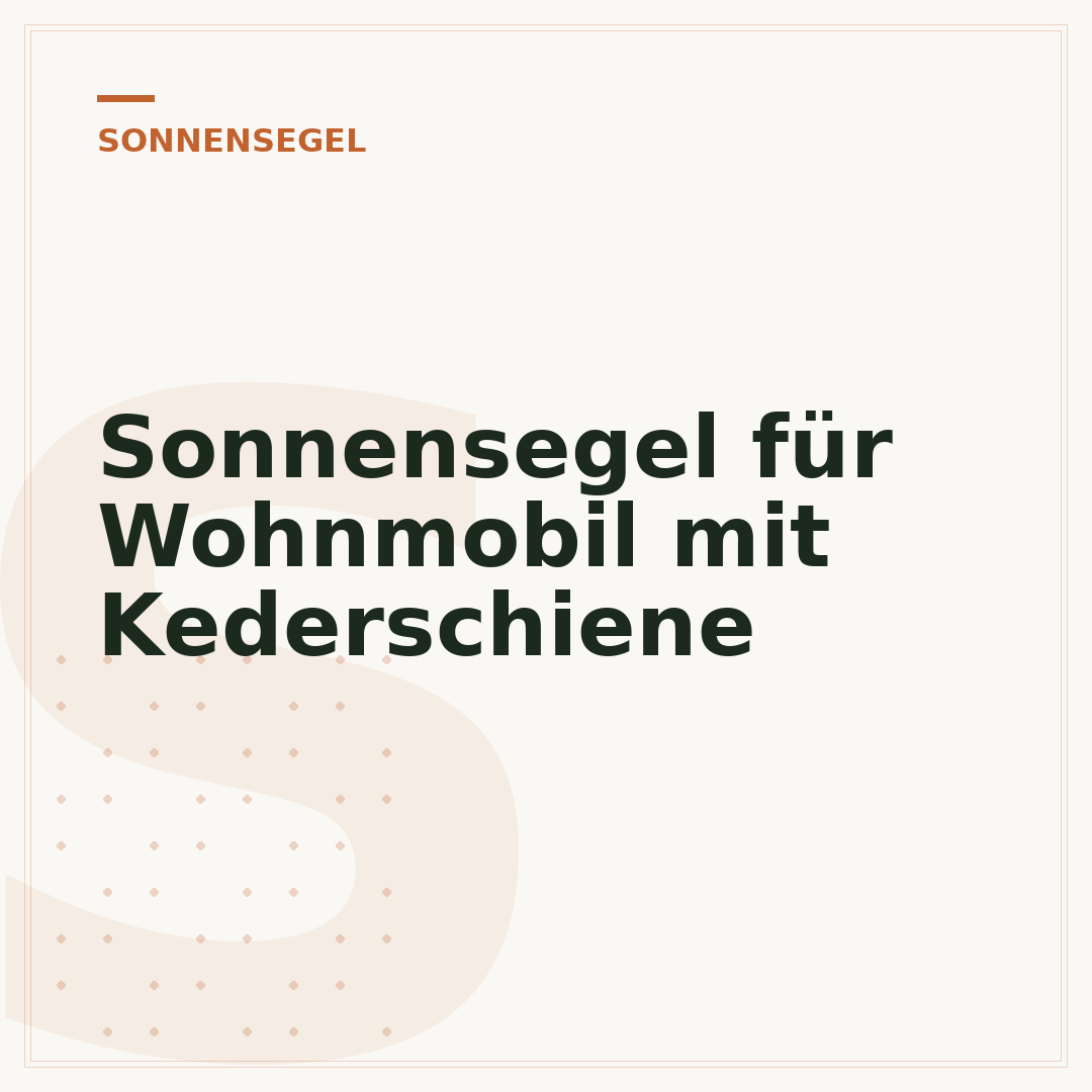 Sonnensegel für Wohnmobil mit Kederschiene
