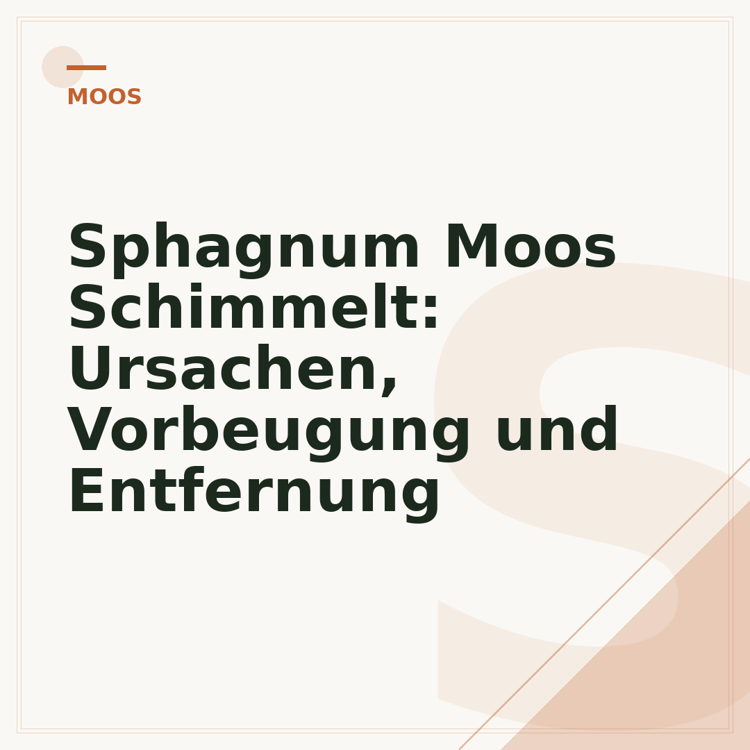 Sphagnum Moos Schimmelt: Ursachen, Vorbeugung und Entfernung