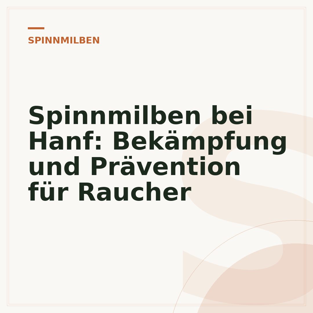 Spinnmilben bei Hanf: Bekämpfung und Prävention für Raucher