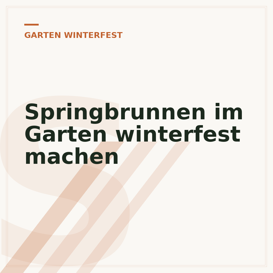 Springbrunnen im Garten winterfest machen