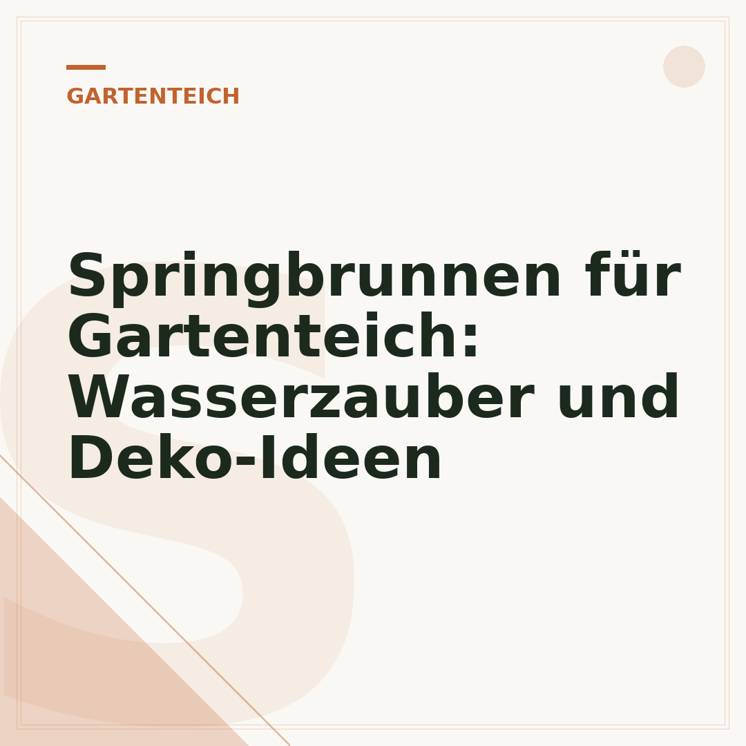 Springbrunnen für Gartenteich: Wasserzauber und Deko-Ideen