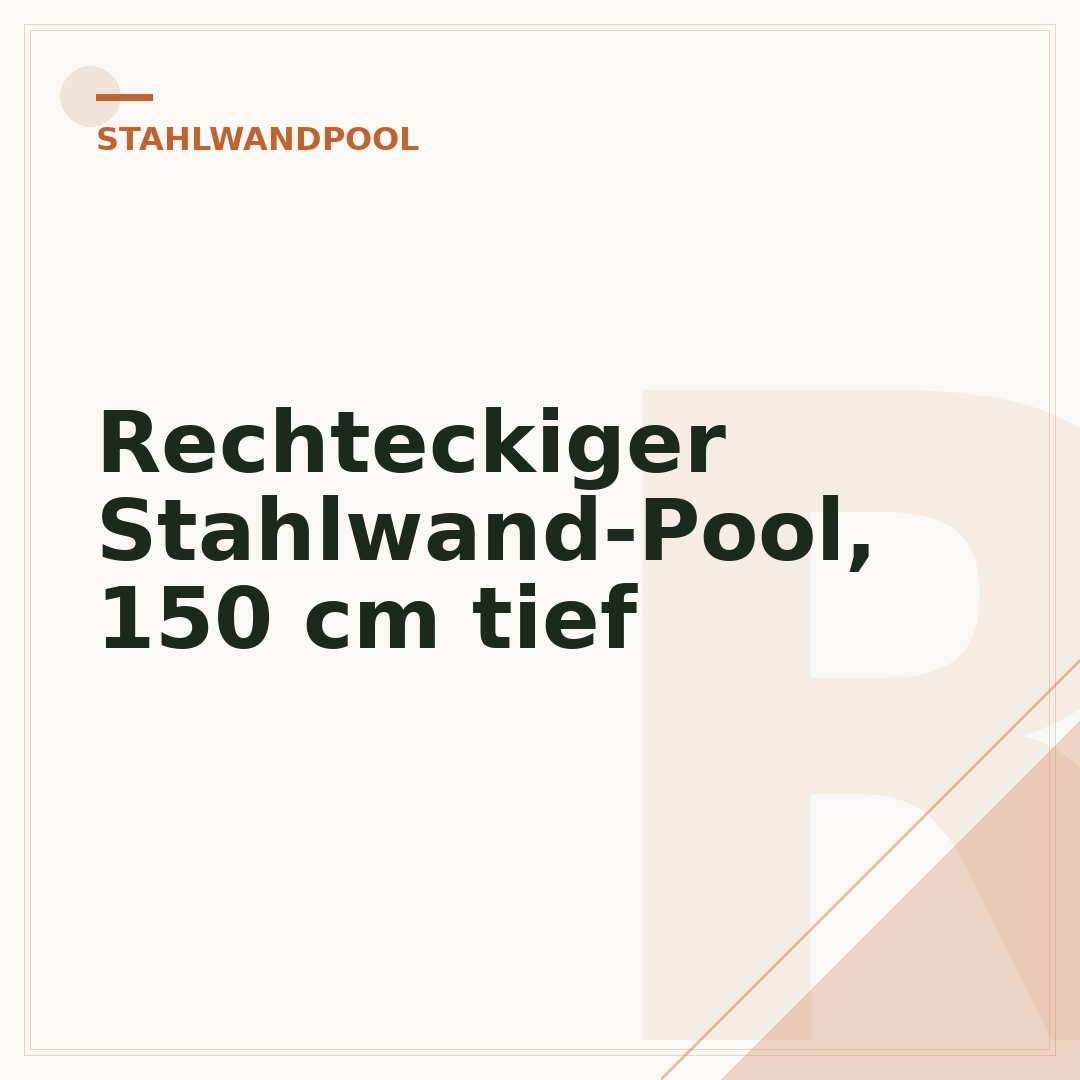Rechteckiger Stahlwand-Pool, 150 cm tief