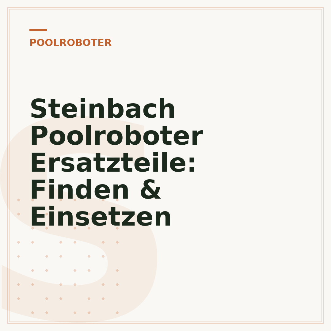 Steinbach Poolroboter Ersatzteile: Finden & Einsetzen