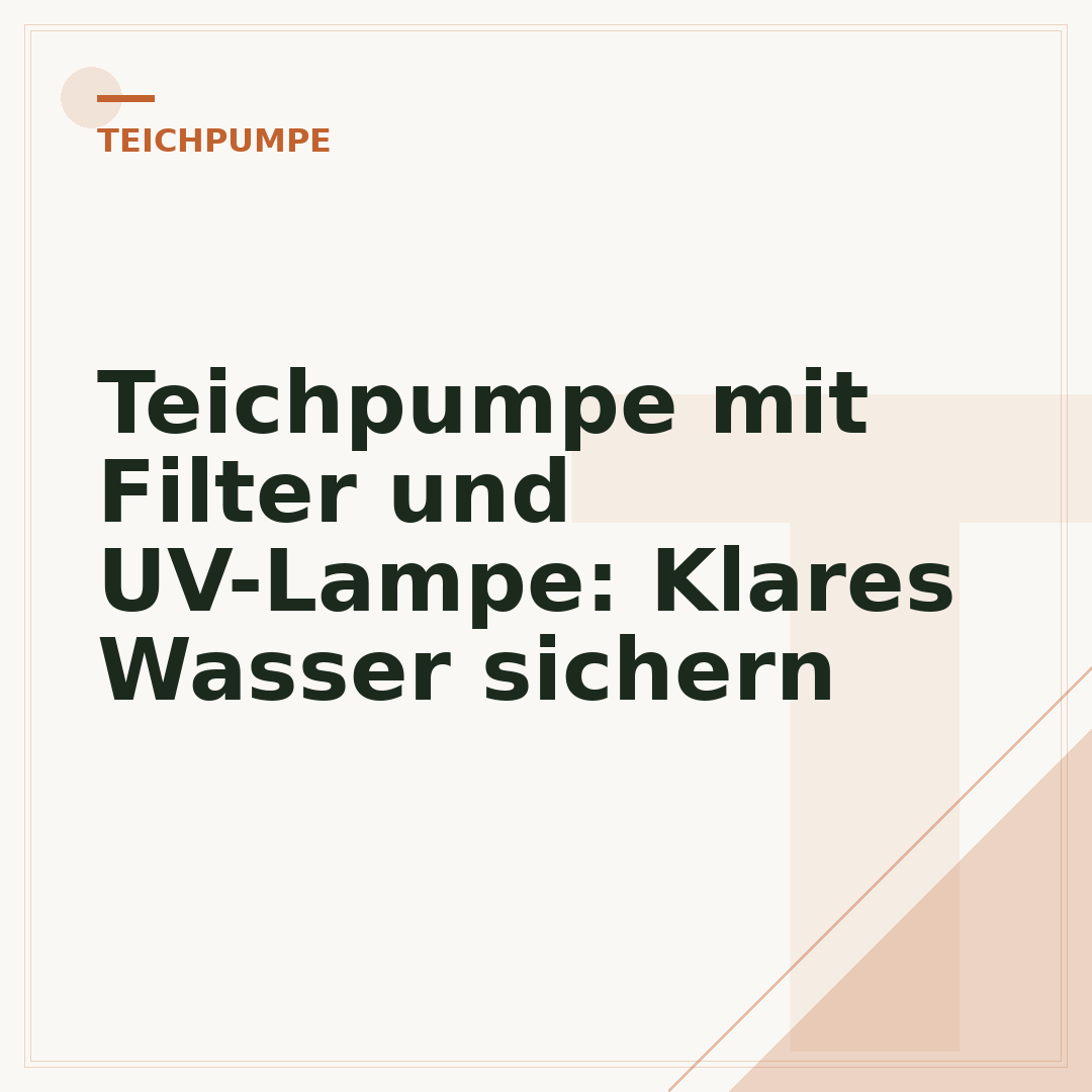 Teichpumpe mit Filter und UV-Lampe: Klares Wasser sichern